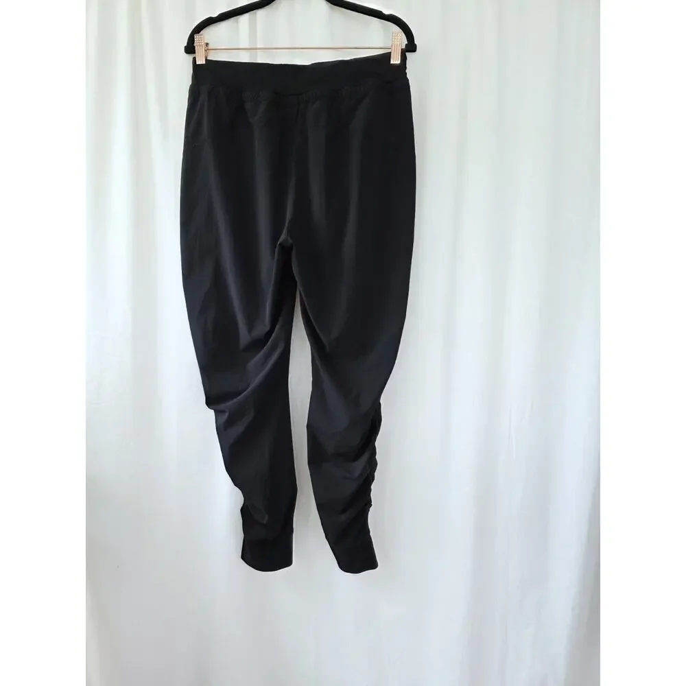Athleta Attitude Pants‎ Women's Size 8 Black Jogger Athleisure Ruched Pockets